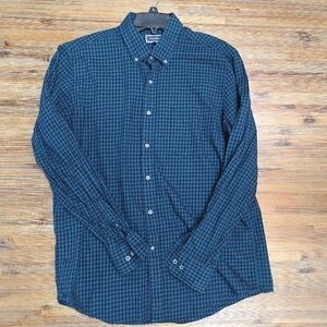 Club Room Navy Checkered Button Down Shirt